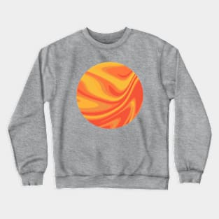 Molten Fire Ball Abstract Liquid Artwork Crewneck Sweatshirt